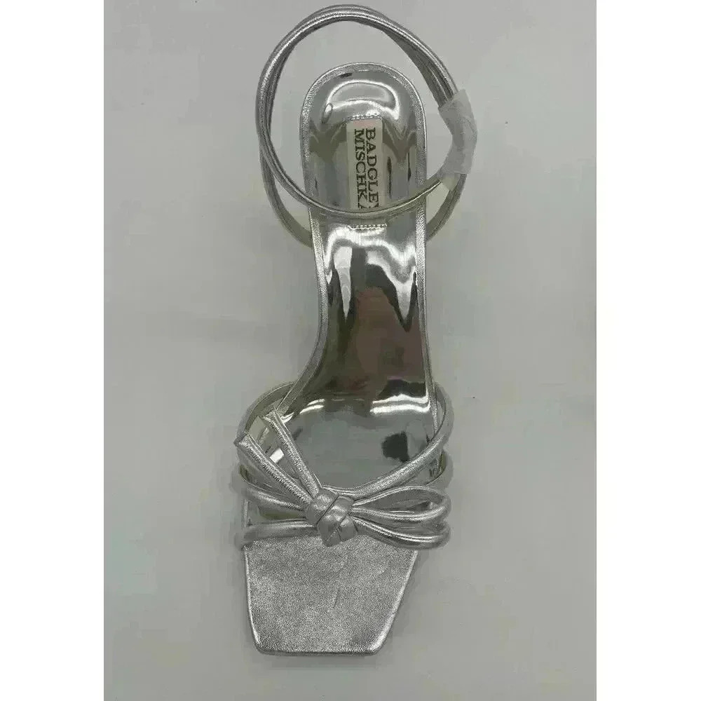 Badgley Mischka Collection Loyalty Ankle Strap Sandal in Silver Size 11 - Picture 5 of 10